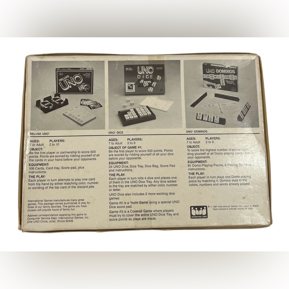 Vintage 1987 UNO Dice Game Set - Picture 2 of 7